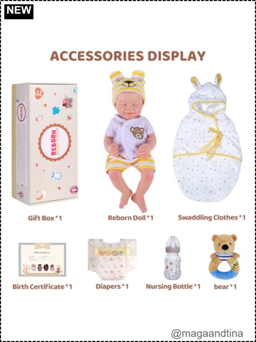 Lifelike 16 Inch Full Silicone Reborn Baby Girl Doll with Accessories, Gift - Picture 5 of 5